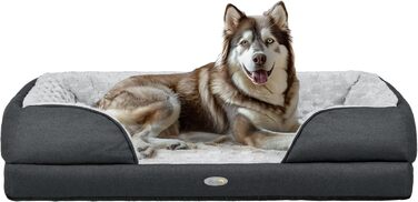PawHut лежанка для собак, заспокійлива, м'яка, для маленьких собак, антрацитова, 120 x 80 x 22 см