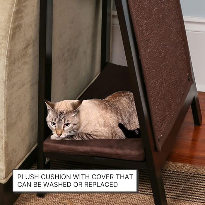 Дерев'яний котячий кігтеточка-столик THE REFINED FELINE з міцною сизалевою подушкою
