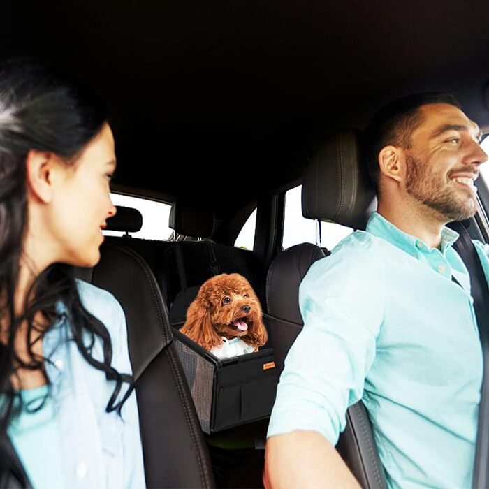 Автокрісло для собак: міцне, водонепроникне, для малих та середніх порід, чорне, з рамою