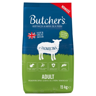 Сухий корм для собак Butcher's Original з ягнятиною, 15 кг
