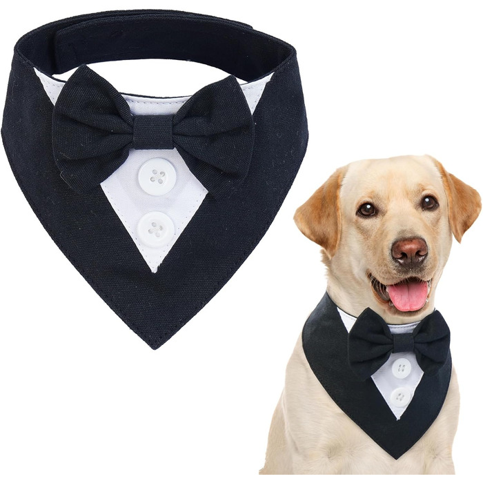 Нашийник для собак Kuoser, бандана для собак, аксесуари для собак, святковий нашийник для собак, чорний XS-XXL