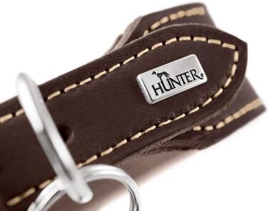 Нашийник для собак Hunter Aalborg ExtraWide оливкового кольору, 50 см, м'яка шкіра, Made in Germany