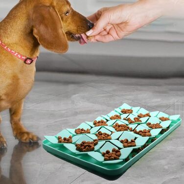 Килимок для ласощів для собак з силікону з розширеннями, килимок-ліззер для собак, зменшує нудьгу, зелений