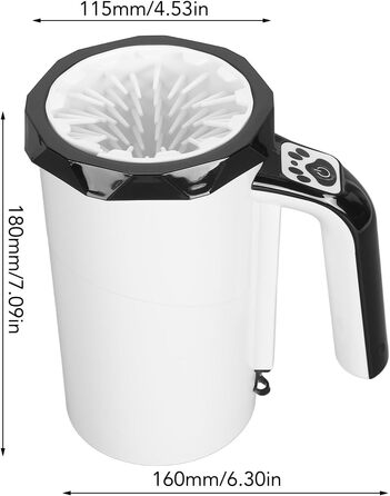 Автоматичний мийник лап для собак середніх та великих порід – двосторонній, з м'якою силіконовою щіткою (чорно-білий)