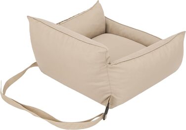 Автокрісло для собак, переноска для собак, лежанка для собак, переноски для тварин, для заднього сидіння, ковдра для собак, лежанка для собак, лежанка для котів, для маленьких собак (57x55x30 см), бежевий колір