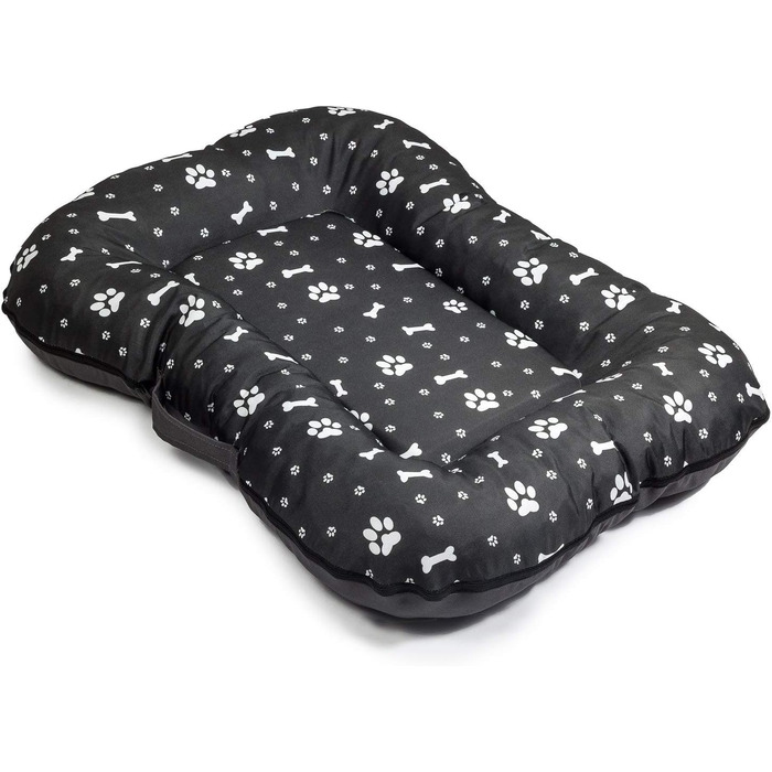 Водонепроникне лежанка для собак, лежанка-матрац з Codura, великі породи, чорний колір з білим візерунком, розмір XL (105 x 85 см)