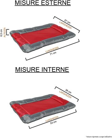 Вологостійкий килимок для собак та котів Sogni e Capricci, 71x57 см, червоний