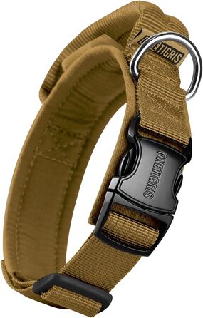 Нашийник для собак OneTigri з металевою застібкою (S, Coyote Brown)