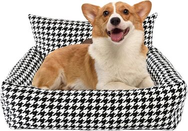 Ортопедичне ліжко для собак PETCUTE, зручний лежак для собак та котів, чорний, середній, знімний килимок