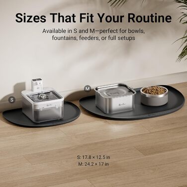 Килимок для годування собак та котів DownyPaws, неслизький, водовідштовхувальний, з високим бортиком, 61 x 43 см, чорний