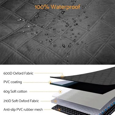 Автомобільна підстилка для собак Maxetodo на заднє сидіння: водовідштовхувальна, з кишенями, захист від подряпин для всіх авто, SUV, вантажівок