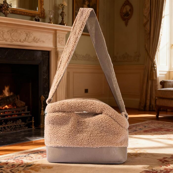 Водонепроникна переноска для дрібних тварин на зиму - для собак та котів середніх та дрібних порід, коричнева