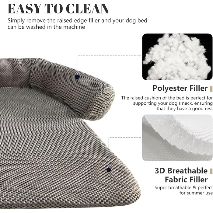 Килимок для собак Johnear: м'яке ліжко-подушка для захисту дивану, великий, середній, маленький, 110x105x15 см, бежевий