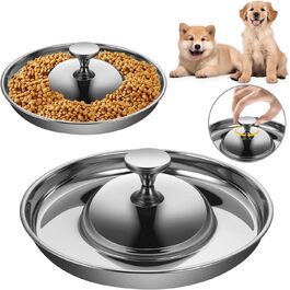 Набір мисок для цуценят та собак, 2 шт. з нержавіючої сталі, миски для повільного годування, для маленьких собак та котів