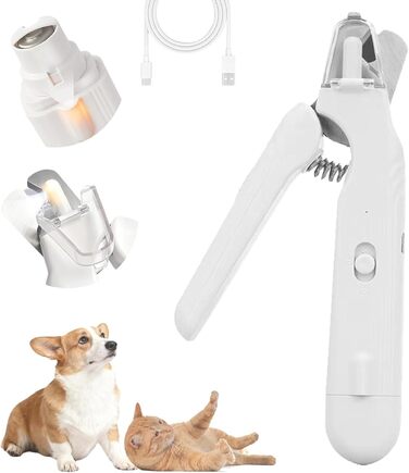 Лампова кусачка для нігтів Yagerod LichtSchere Pro 2-в-1 – безпечна догляд за лапами без страху, точна обрізка завдяки світлодіоду