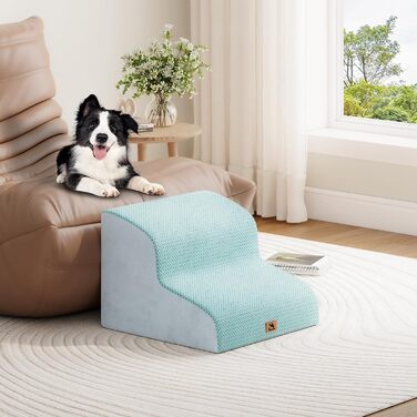 Сходинки для собак та котів, 3 ступені, 40 см, сірі (блакитні), миються, протиковзкі