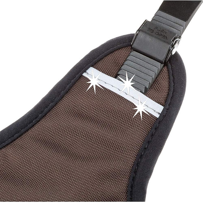 Шлейка для собак Ferplast ERGOTREKKING, коричнева, XL, з 6 застібками, витривала, з регулюванням, світловідбиваюча, з м'якою підкладкою