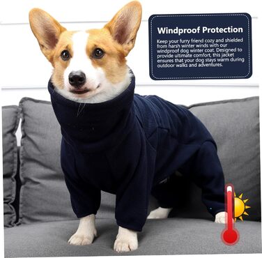 Зимовий теплий одяг для собак, тепла куртка з коміром, блискавка, регульована застібка, м'який флісовий халат для маленьких та середніх собак, прогулянки, походи, сон, розмір M