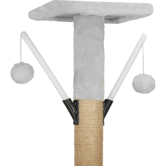 Котячий будиночок SPRINGOS з дряпалкою, 245 см, сірий, регульована висота