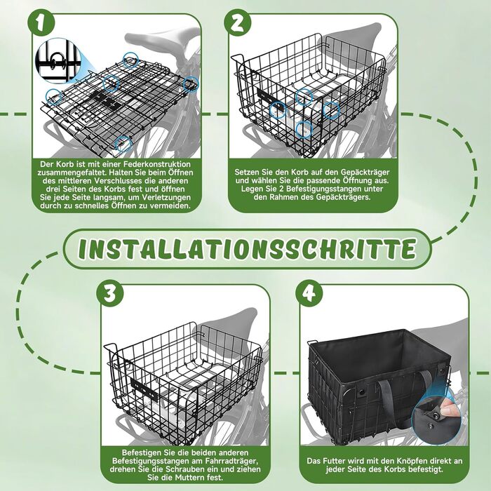 Знімний задній кошик для велосипеда, складний кошик на багажник, великий кошик для велосипеда, шкільний рюкзак, E-Bike, кошик для собак, сірий