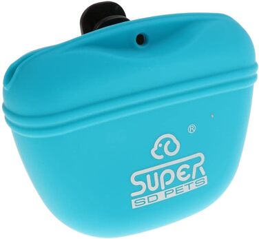 Сумка для дресирування собак з силікону, блакитна. Зручна для винагороди та перенесення ласощів. З кріпленням на ремінь. 3 кольори на вибір.