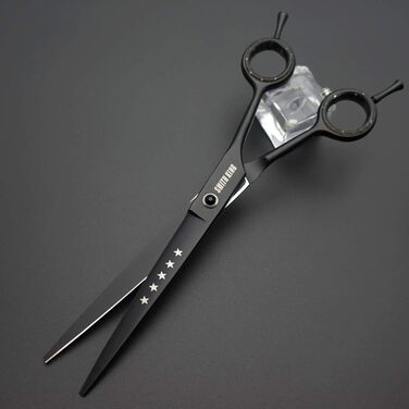 Професійний набір для стрижки собак: пряма та вигнута шерсть, чункер та гребінець, 17.8 см, 5 шт. в наборі (для правшів, чорний)