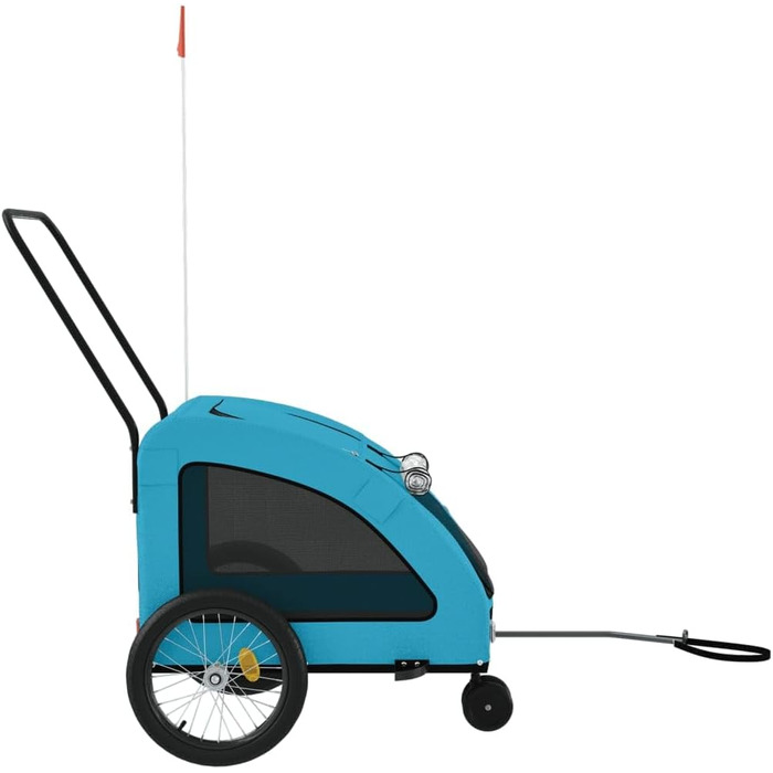 Причіп для велосипеда, переноска для собак, блакитний, Oxford-тканина, сталь, 93988