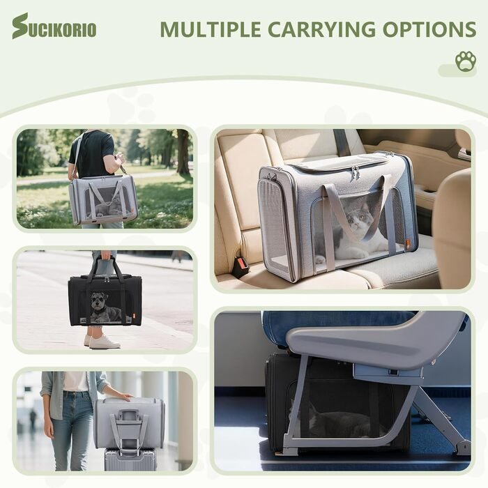 Транспортна сумка для собак Petsfit, 55x40x23 см, чорна, до 12 кг, для подорожей літаком (Eurowings, Lufthansa)