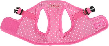 Шлея для собак Puppia Dotty Step-in, не тягне, зручна, розмір L, рожева, для малих порід