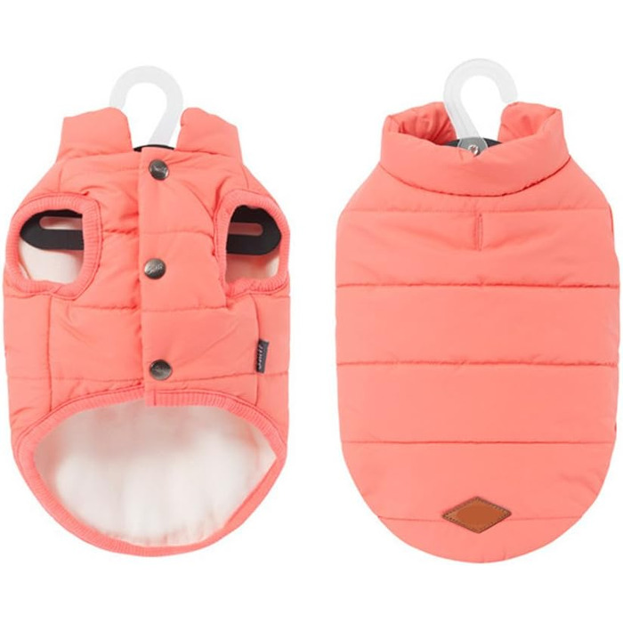 Тепла куртка для собак на зиму, з підкладкою, для Французького бульдога або Мопса XL, Рожевий