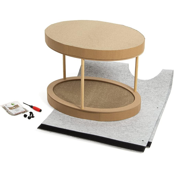 Клітка-кіготник для котів Owen-Tower XL, сірий, 50 см - багатоярусне ліжко з когтеточками