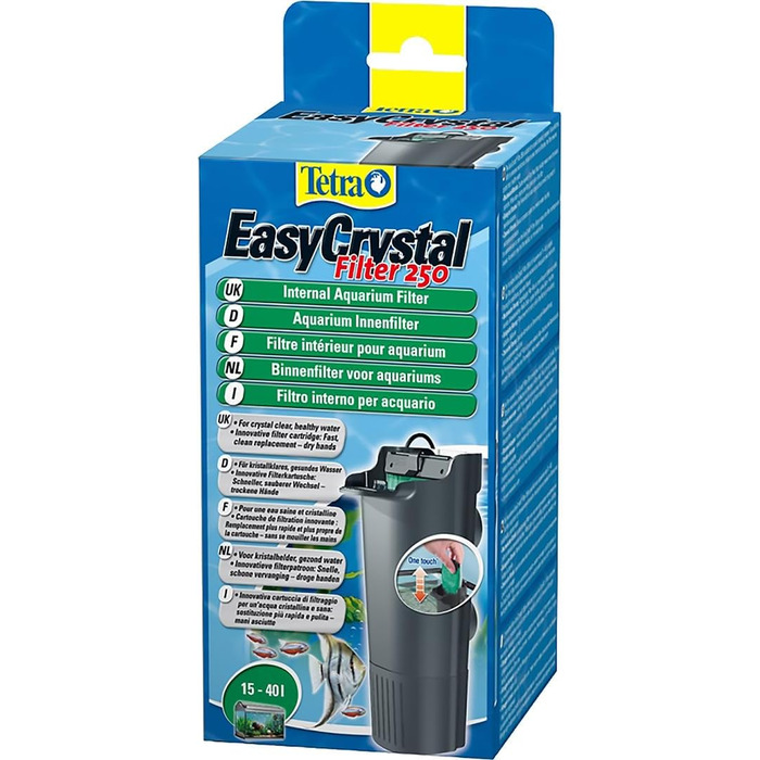 Tetra EasyCrystal фільтр для акваріумів 40-60 л, потужна механічна, біологічна та хімічна фільтрація, легке обслуговування, для чистої та здорової води