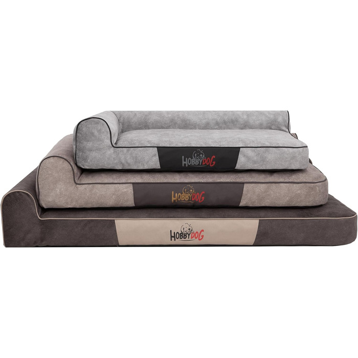 Лежанка для собак та котів, м'яка, 80 x 53 см, сіро-бежева