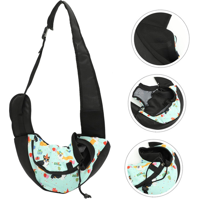 Сумка-переноска для собак та котів Housoutil - зелена, 44x26x2 см, для подорожей та прогулянок