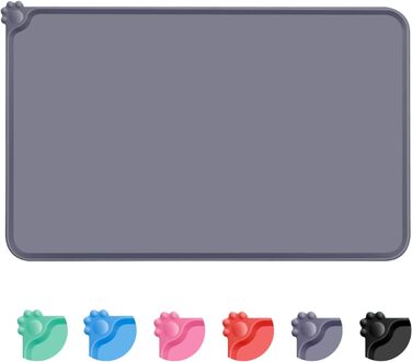 Силиконовий килимок під годівницю для собак та котів, сірий, 54x38 см | MOACC