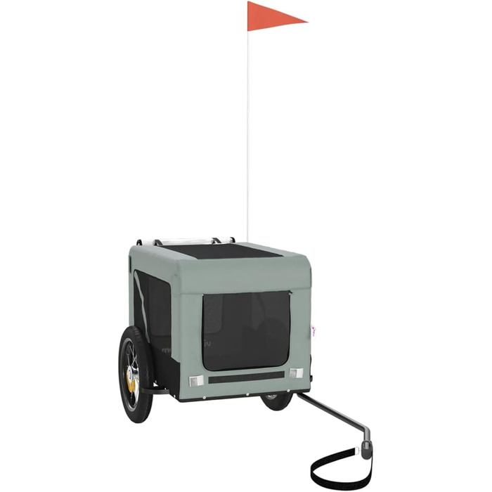 Причіп для собак Robuster Oxford, сталевий, PVC, 30 кг, сіро-чорний, 54,5x120x53 см, Model93909