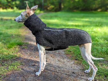 Теплий зимовий теплий для собак EDEL&SCHNELL: вовняна куртка з довгим коміром та світловідбиваючими елементами (45-50 см)