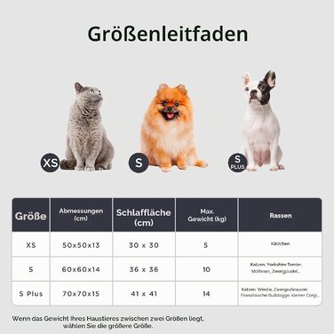 Ліжко для котів та собак BEDSURE, Ø50 см, кругле, плюшеве, сіре - м'який лежак для котів та маленьких собак