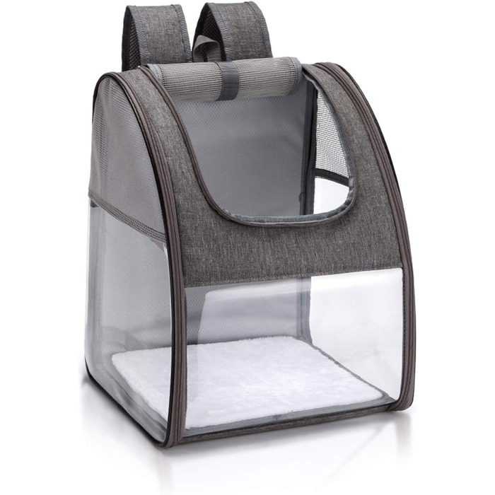 Рюкзак для собак і котів PETCUTE: переноска-рюкзак для прогулянок, подорожей, вентильований, сірий, до 7.5 кг