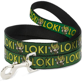 Повідок для собак Kawaii Loki, зелено-жовтий, 1,8 м, 3,8 см