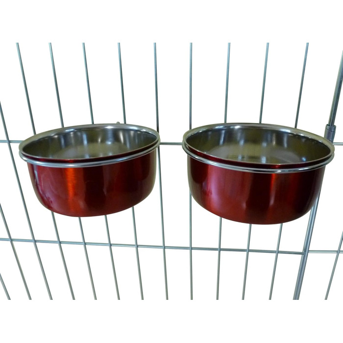 Миски для собак Ellie-Bo, 1 шт. (червоний, 0.6 л, маленькі) - для вантажівки, клітки, вольєру