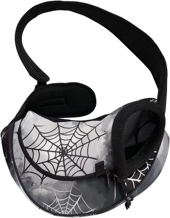 COEQINE Сумка-переноска для собак середніх порід, переноска для тварин, для цуценят, через плече, гаманець, з товстим шаром підкладки, регульований плечовий ремінь для Йоркширських тер'єрів, Чихуахуа (Goth Павутина)