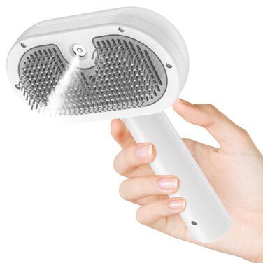 Бьордобра Стімі Кетенбюстш, щітка для котів 3 в 1 зі спіральним масажем, видаляє шерсть, біла