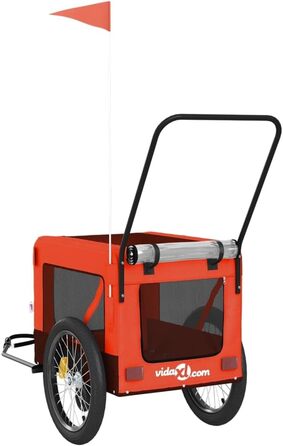 Трейлер для собак Oxford, 63x123x66 см, чорний (Model93916) / Трейлер для собак та котів, 135x68.5x73.5 см, оранжевий