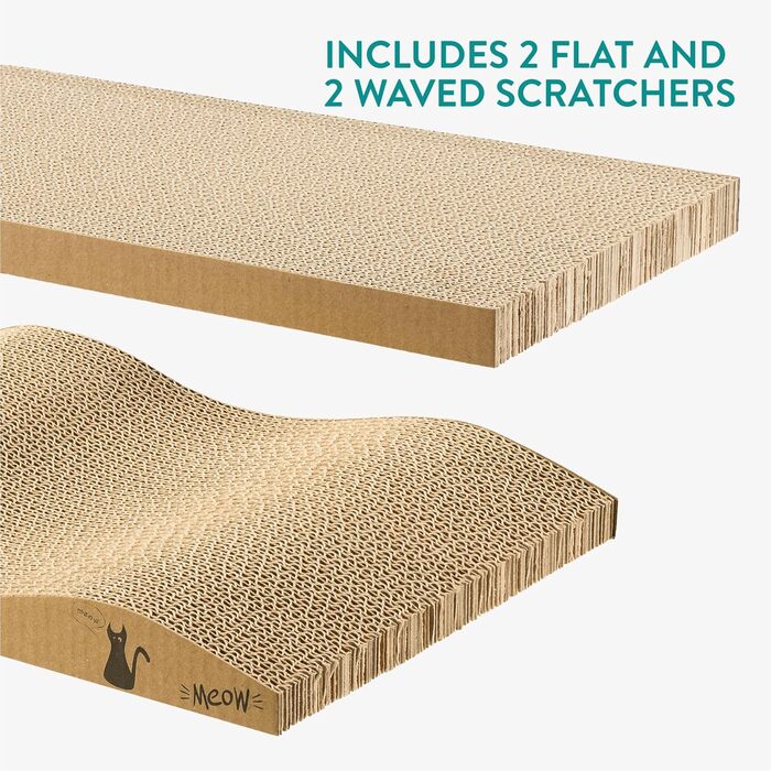 Котячий когтетоп Navaris 4-в-1 - іграшка для котів, когтеточка з картонної хвилястої гофрованої паперу, проста у збірці, багатофункціональна