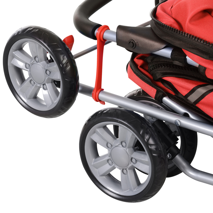 PawHut Dog Buggy Візок для собак червоного кольору, Коляска для собак Коляска Джоггер Причіп, легкий і складаний | Аосом