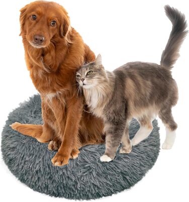 DEFACTO Лежанка для собак, м'який лежак для тварин, лежанка-кошик з високими бортиками, неслизьке дно, розмір 3XL (120x120 см), антрацит