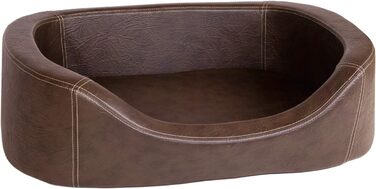 CopcoPet Овальне ліжко для собак великих порід - м'яке, зручне, з високими бортиками, 120x90 см, сірий колір, ортопедичне, знімний чохол, легко миється