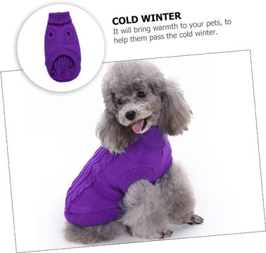 Пов'язка на голову для собак POPETPOP з акрилових волокон, тепла, для зими, миється, багаторазова (S, фіолетовий)