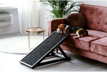 Рампа для собак і котів, пандус для собак, регульована авторампа з дерева, чорного кольору